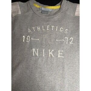 Vintage Nike Athletics 1972 Embroidered Spellout T-Shirt Gray Mens Size XL -201